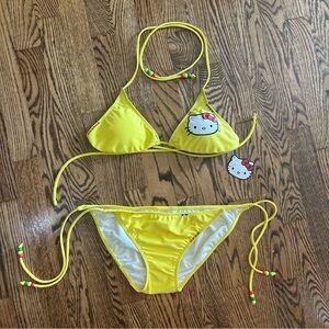Hello Kitty yellow bikini juniors large / adult small NWT $35